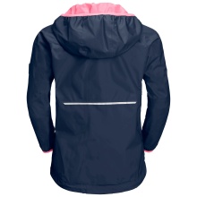 Jack Wolfskin Regenjacke Rainy (wind- und wasserdicht) indigoblau/pink Kinder